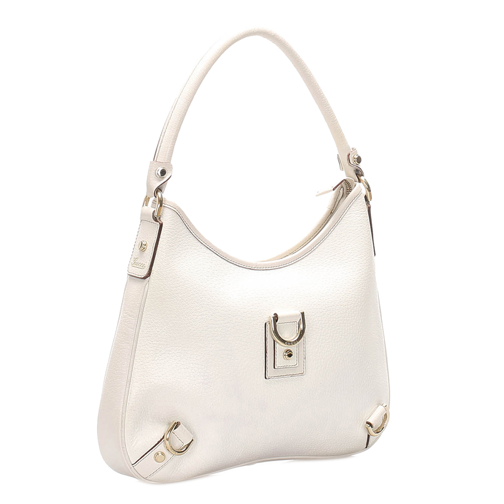 

Gucci White Leather Abbey Shoulder Bag