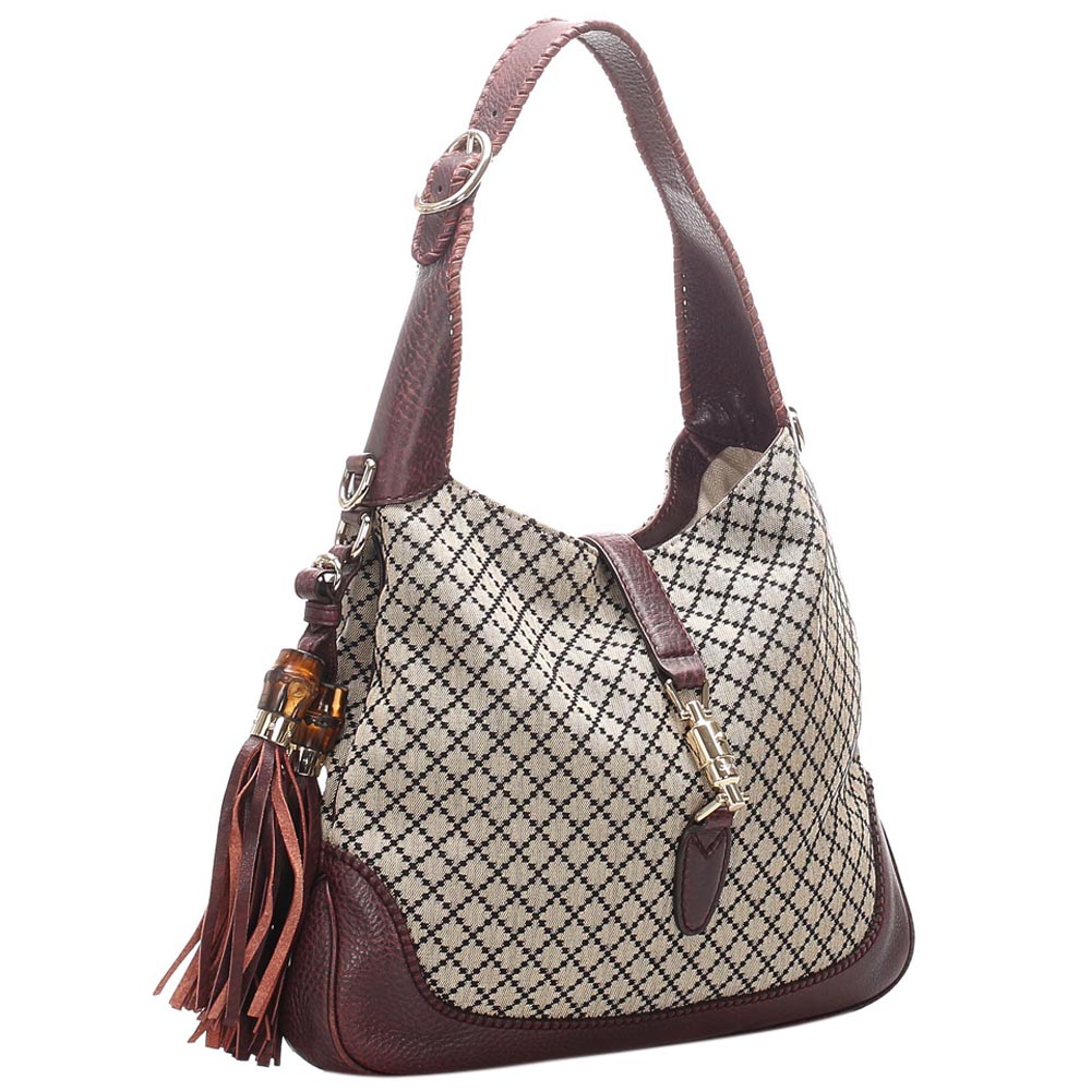 

Gucci Brown Diamante Canvas New Jackie Shoulder Bag