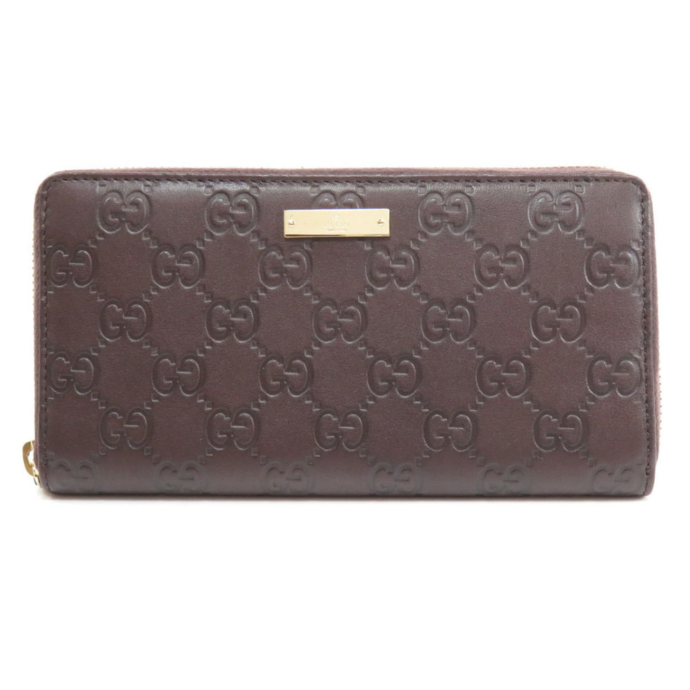 Click to view more detailed imagery on our partner's website Pre-owned Gucci Ssima Leather Zip Around Wallet In Brown