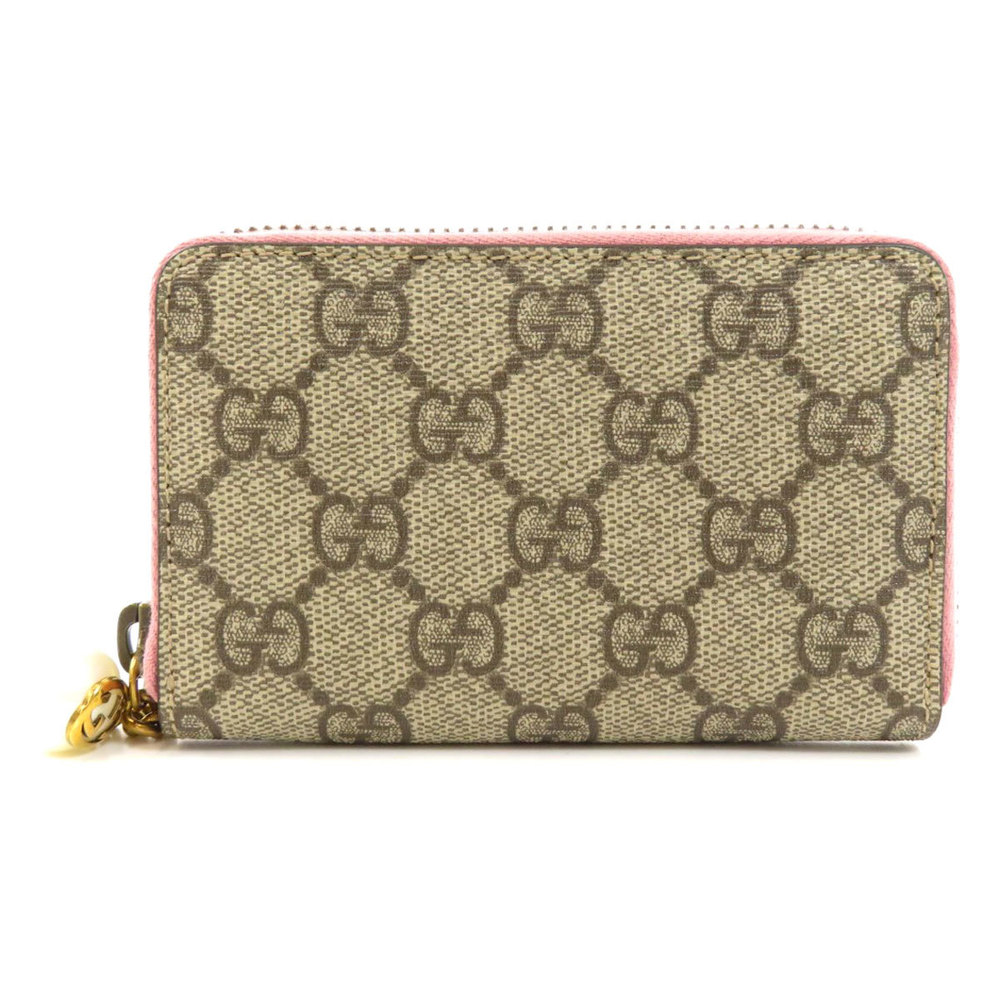 Click to view more detailed imagery on our partner's website Pre-owned Gucci Beige/pink Gg Canvas Compact Wallet