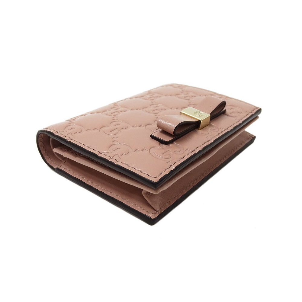 

Gucci Pink Leather GG Marmont Ribbon Wallet