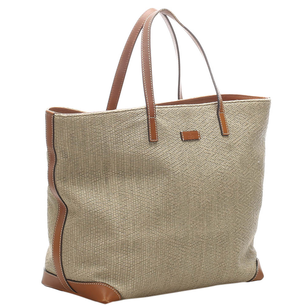 

Gucci Beige/Brown Hemp Tote Bag