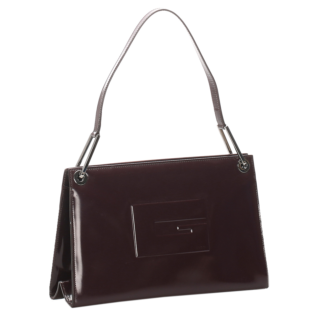 

Gucci Burgundy Leather Tote Bag, Red