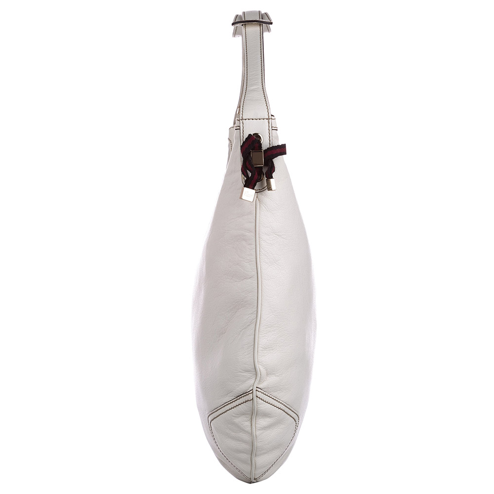 

Gucci White Leather Princy Hobo Bag