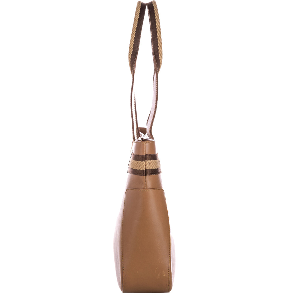 

Gucci Brown/Beige Leather Web Shoulder Bag