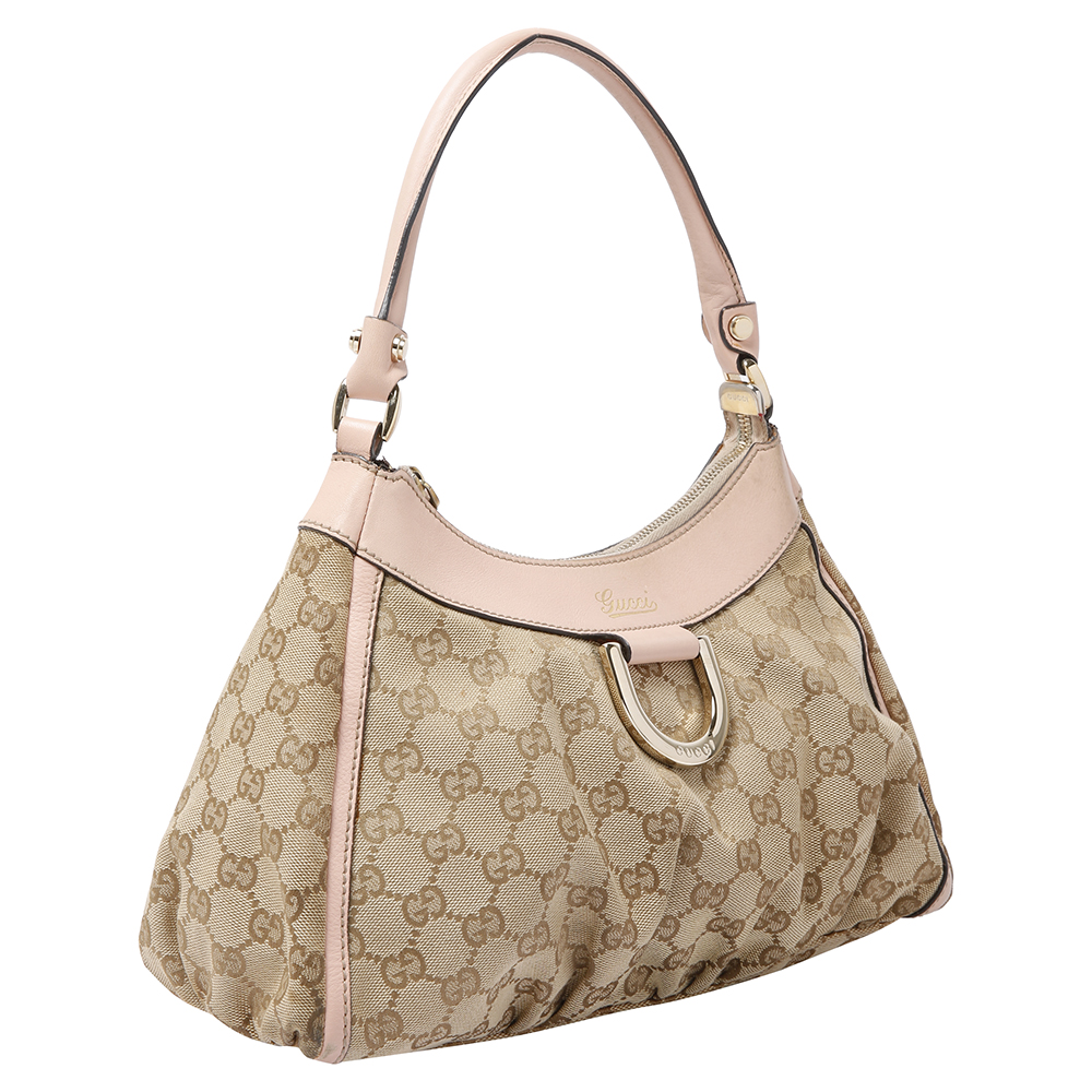 

Gucci Beige/Brown GG Canvas D Ring Shoulder Bag