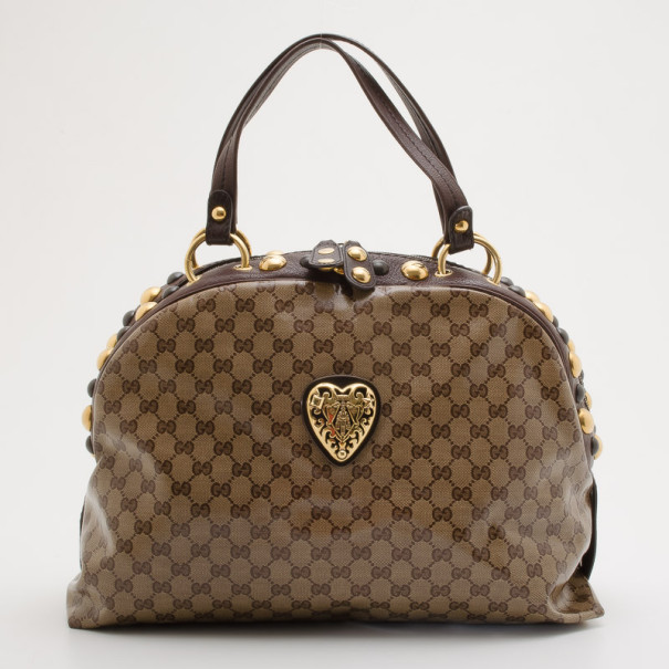 Pre Owned Gucci Babouska Crystal GG Crest Dome Bag