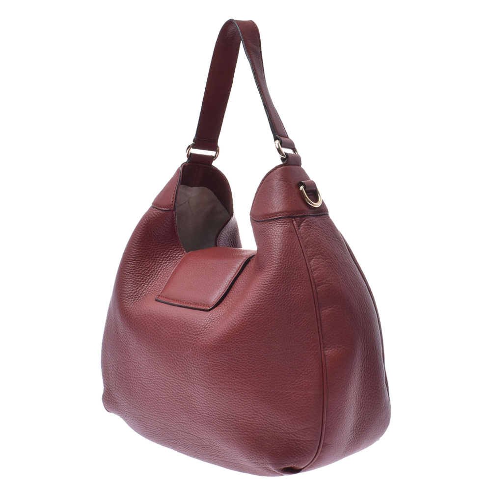 

Gucci Brown Pebbled Leather Dressage Hobo Bag