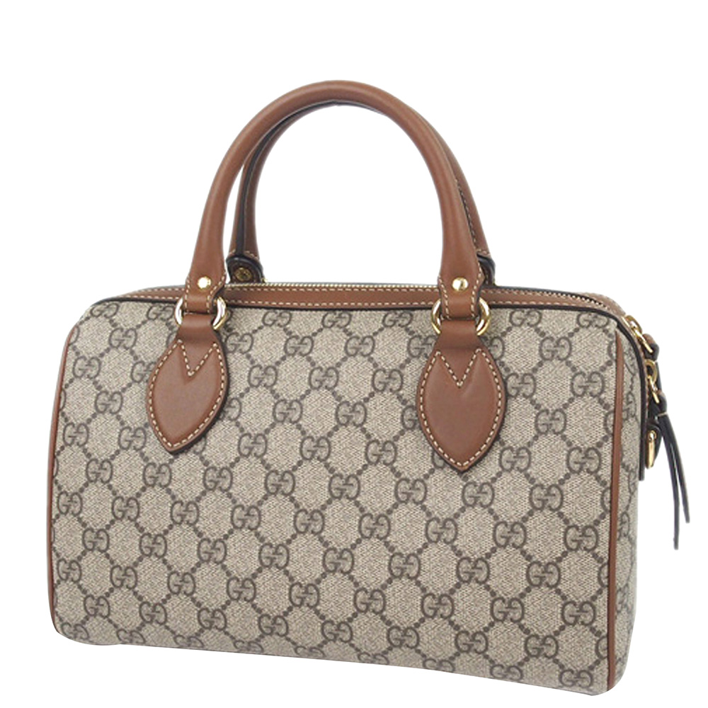 

Gucci Brown GG Supreme Butterfly Embroidered Canvas Satchel, Beige