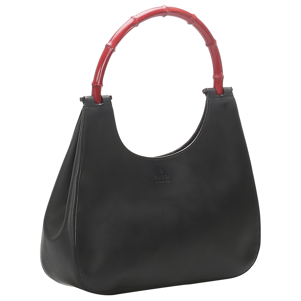 

Gucci Black Leather Bamboo Shoulder Bag