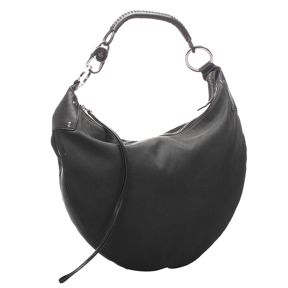 

Gucci Black Canvas Half Moon Shoulder Bag