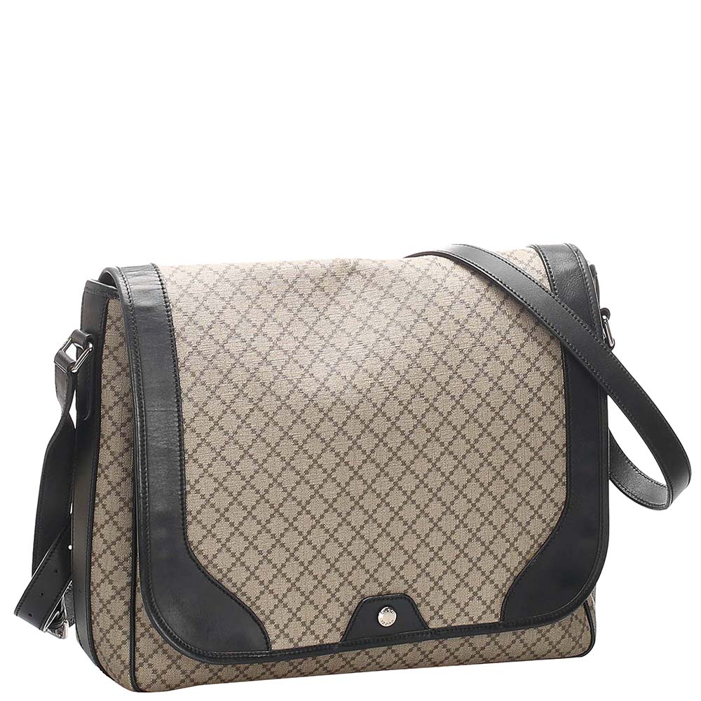 

Gucci Brown Diamante Coated Canvas Messenger Bag, Beige