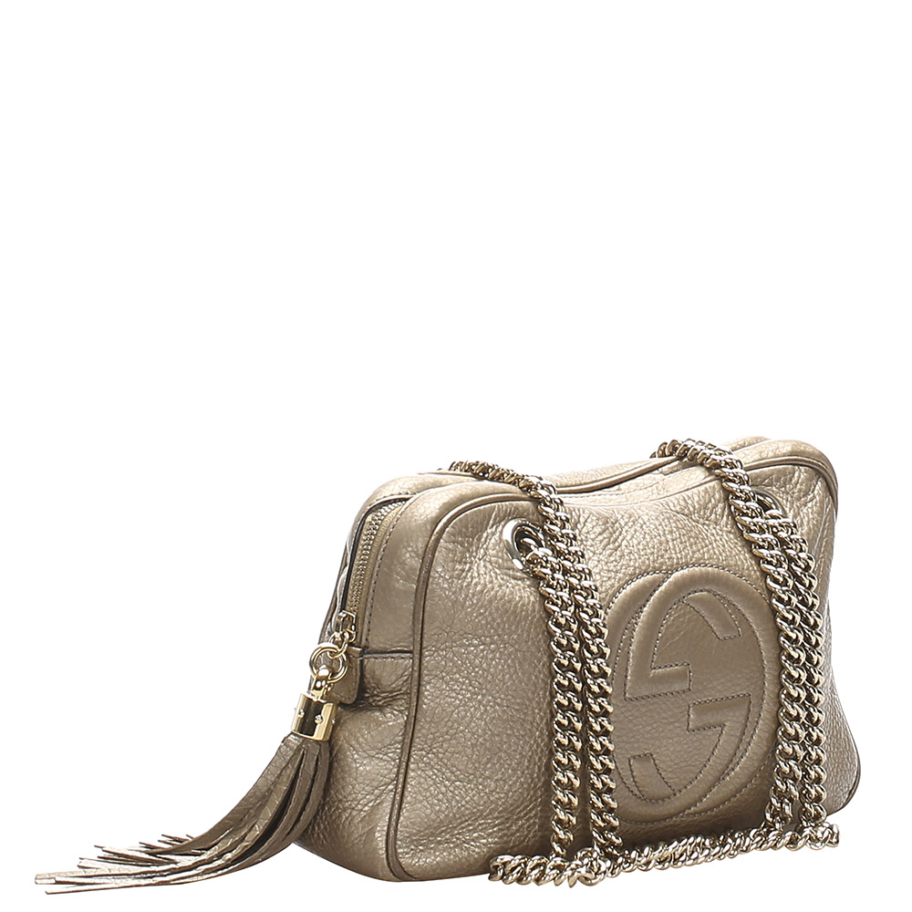 

Gucci Gold Leather Soho Chain Bag