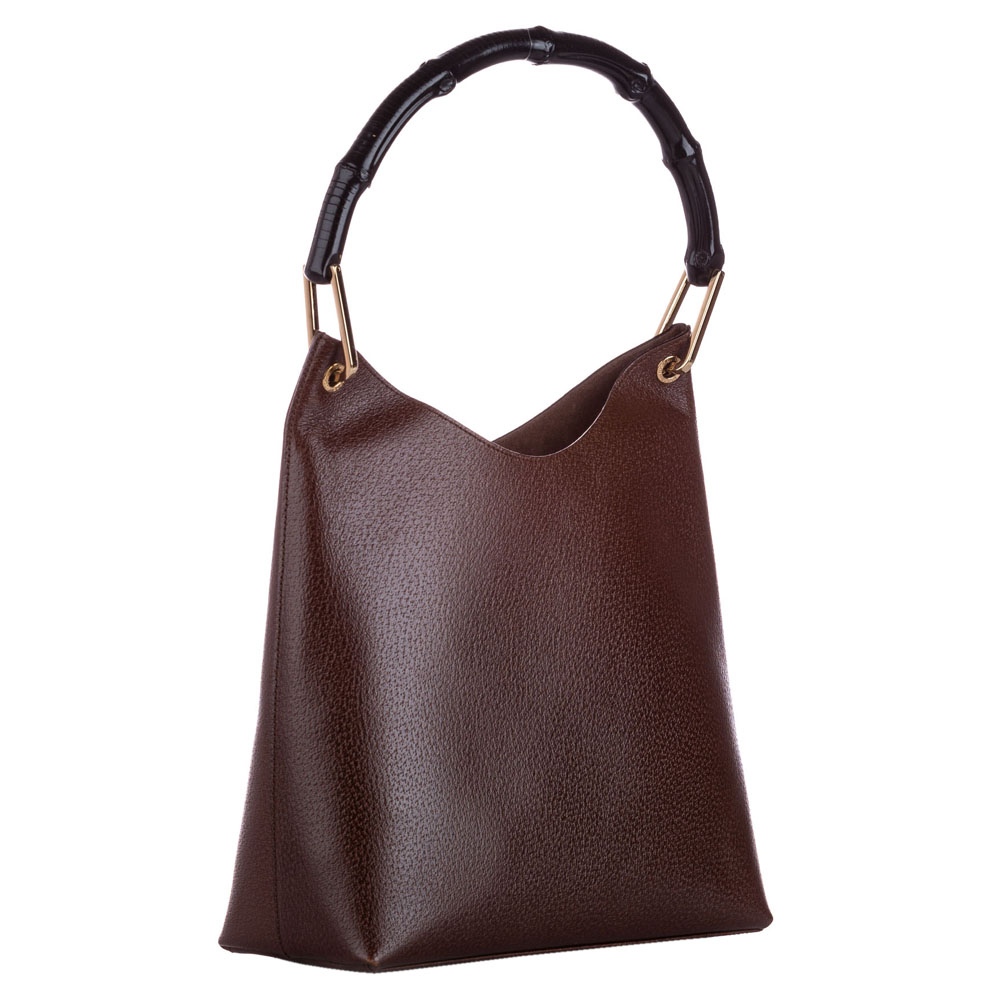 

Gucci Brown Leather Bamboo Shoulder Bag