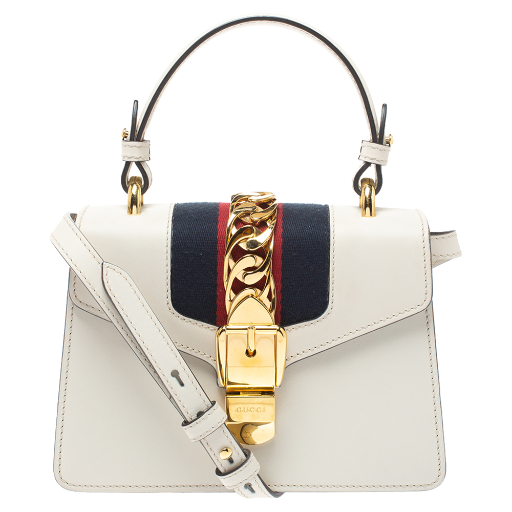 GucciGucci Cream Leather Mini  Sylvie Shoulder Bag DailyMail
