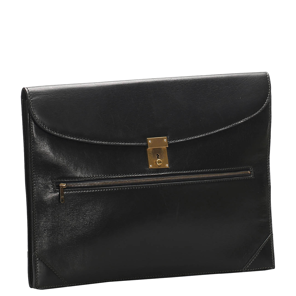 

Gucci Black Leather Vintage Clutch Bag