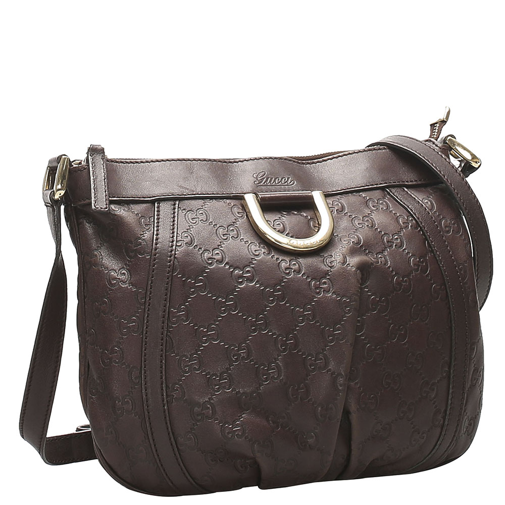 

Gucci Brown Leather Guccissima Abbey D-Ring Shoulder Bag