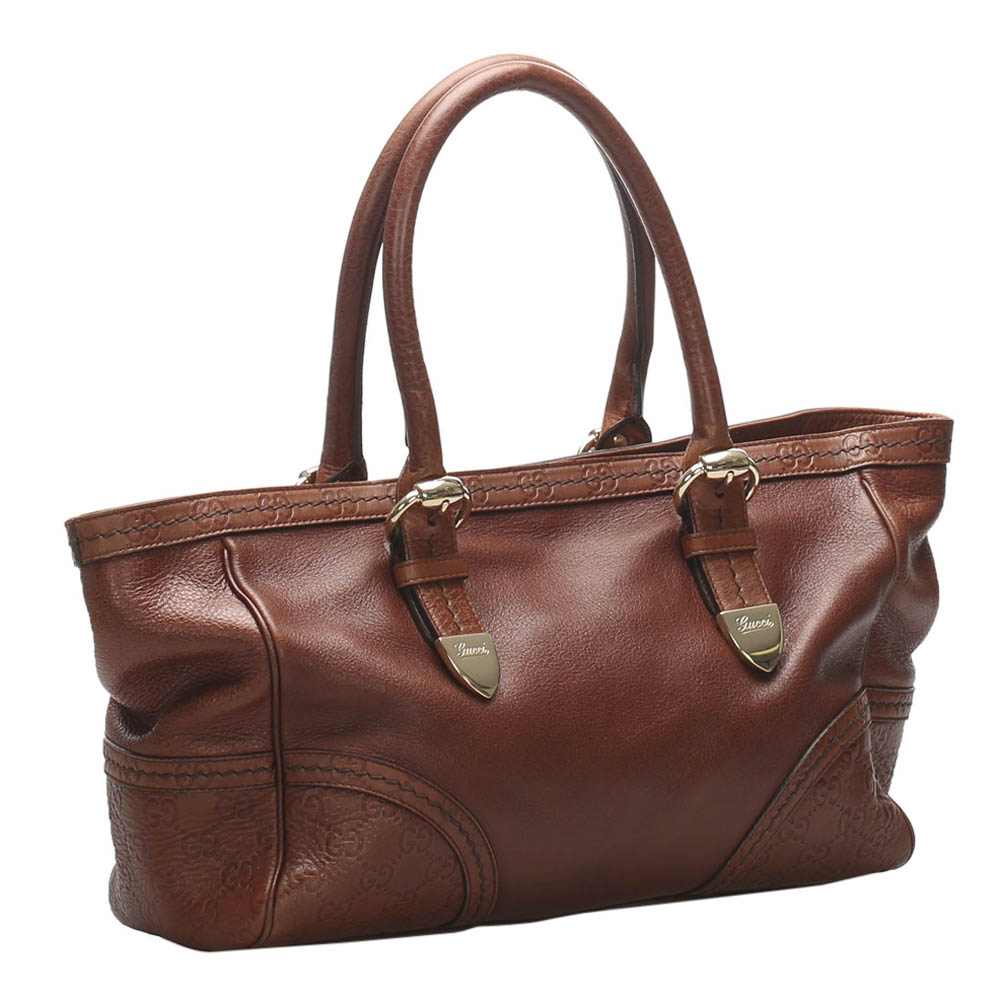 

Gucci Brown Leather Tote Bag