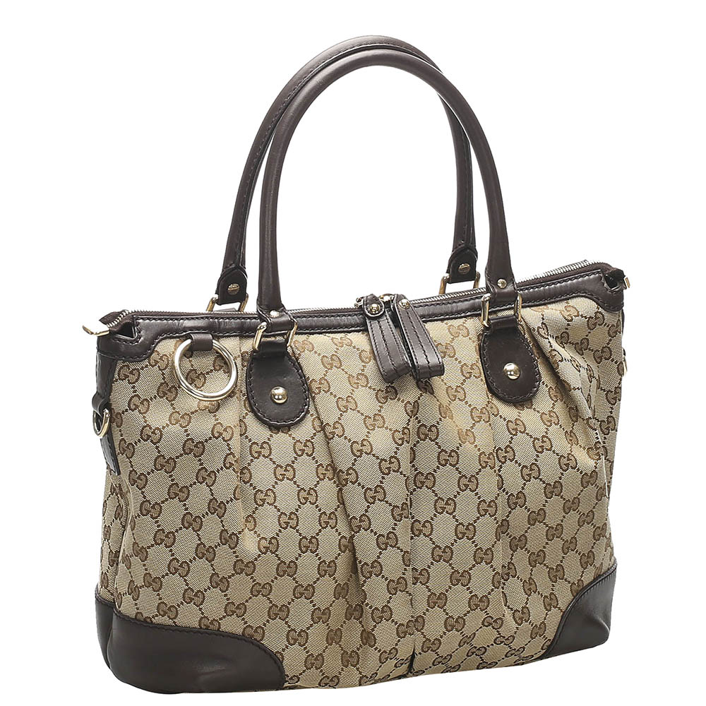 

Gucci Brown GG Canvas Sukey Bag, Beige