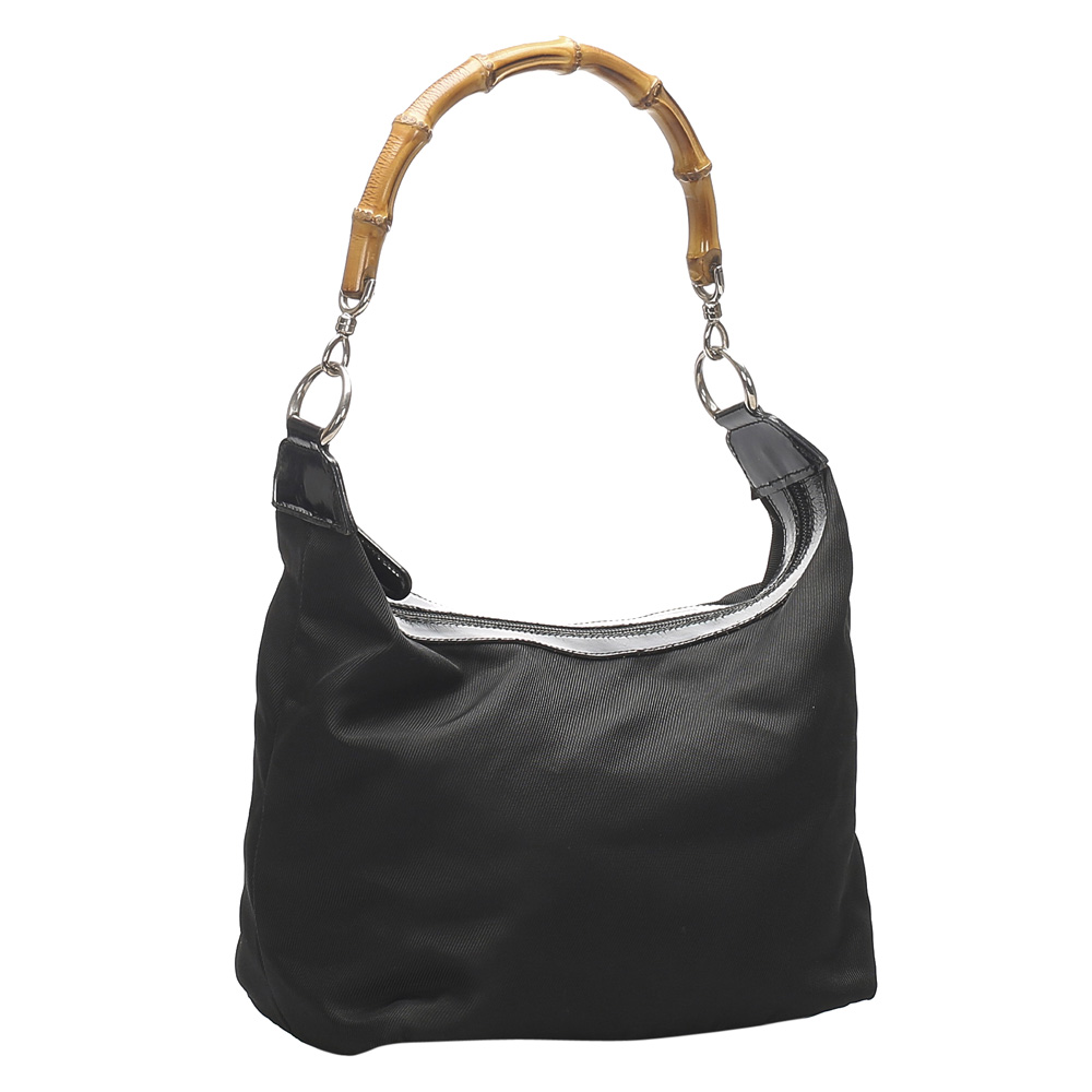 

Gucci Black Vintage Nylon Bamboo Bag