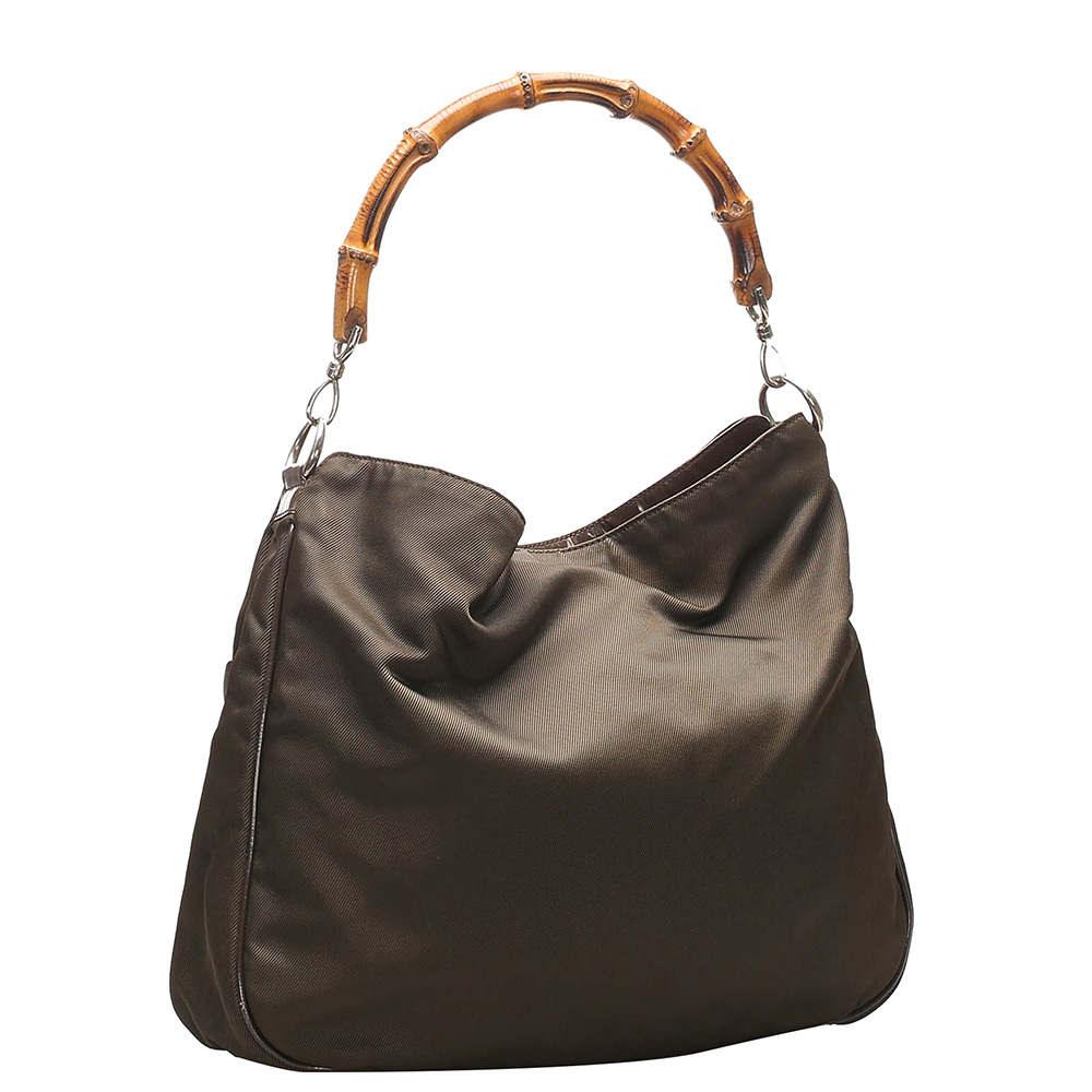 

Gucci Brown Nylon Bamboo Bag