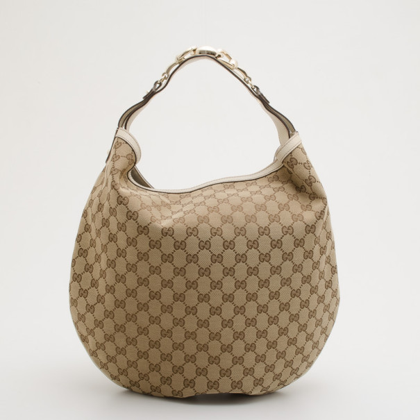 مملوكة مسبقًا Gucci Brown Canvas Monogram GG Hobo