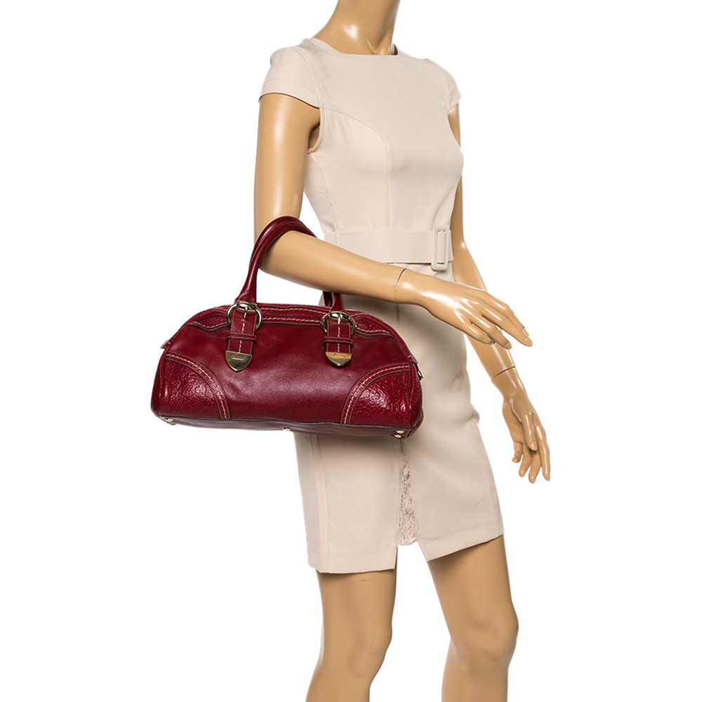 

Gucci Red Leather Bowler Bag
