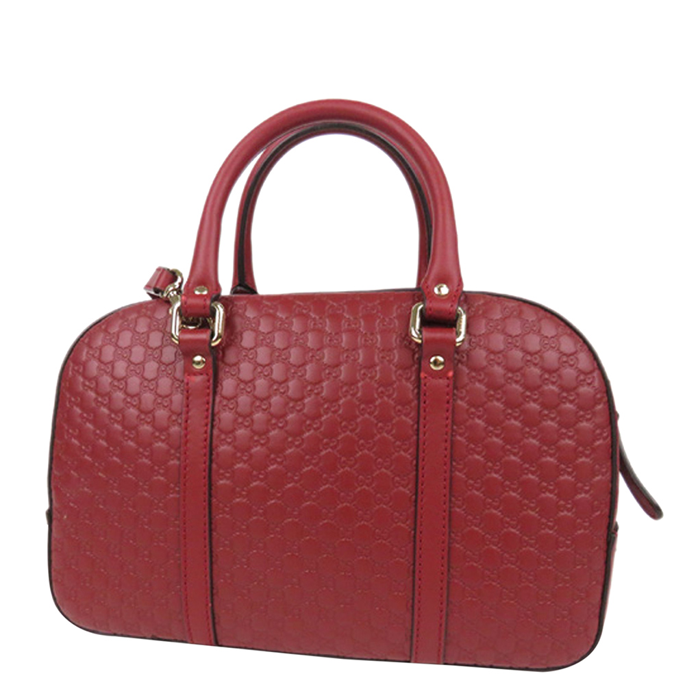 

Gucci Red Leather Microguccissima Bag