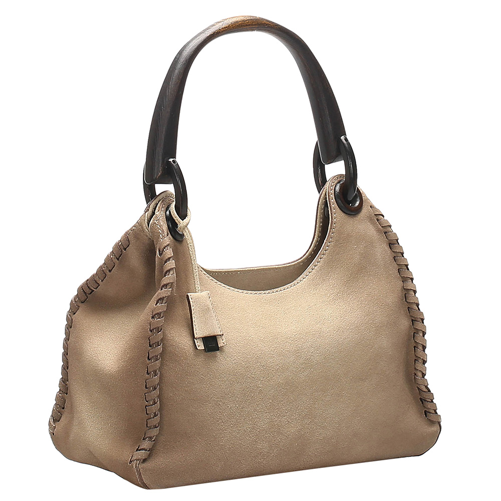 

Gucci Brown/Beige Leather Natural Material Shoulder Bag