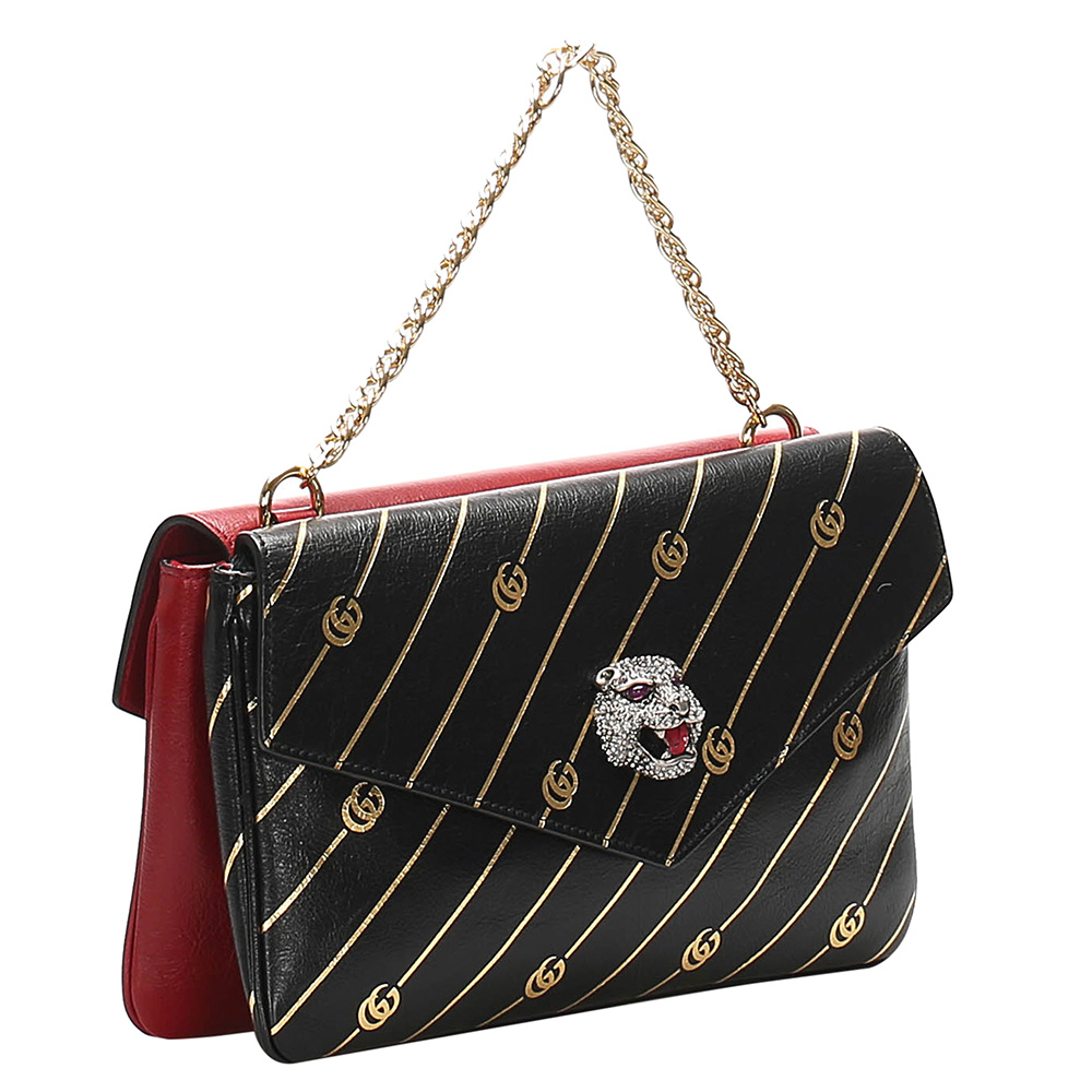 

Gucci Black and Red Leather Thiara Bag