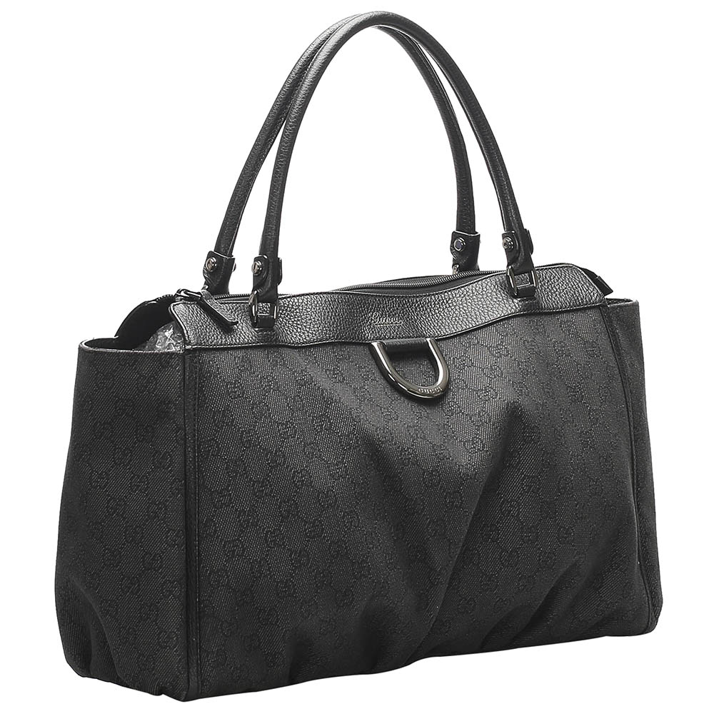 

Gucci Black GG Canvas Abbey D-Ring Tote Bag