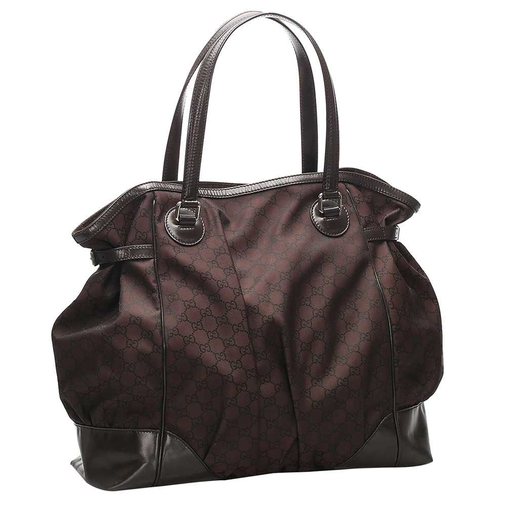 

Gucci Brown/Dark Brown GG Canvas Nylon Tote Bag