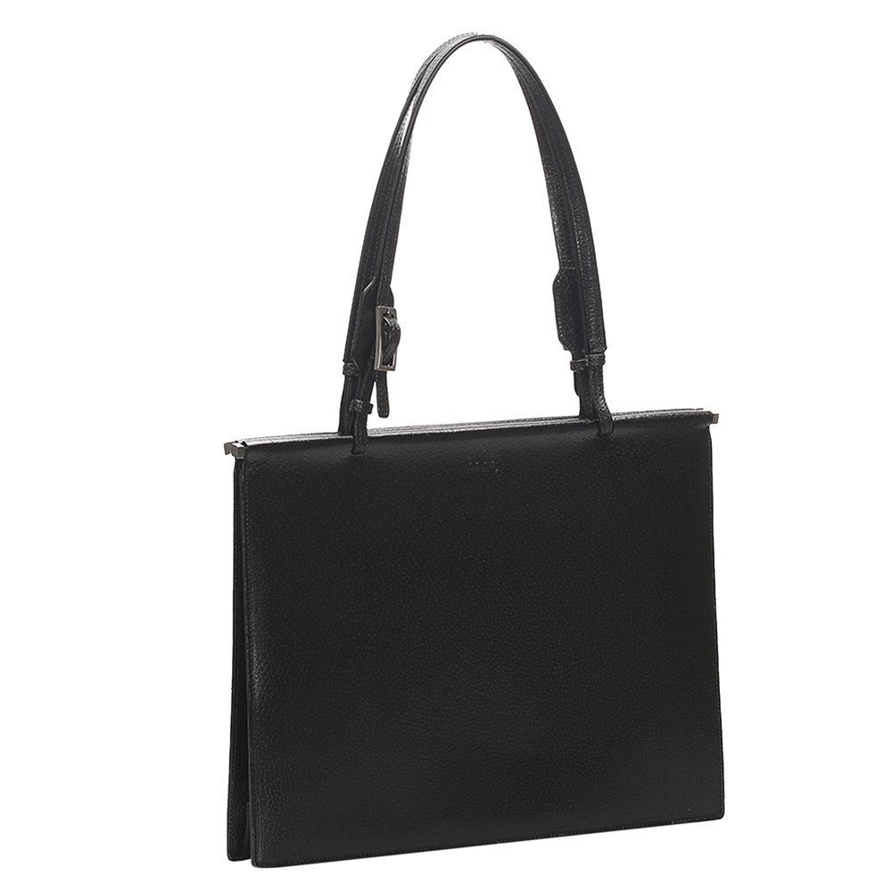 

Gucci Black Leather Shopper Tote Bag