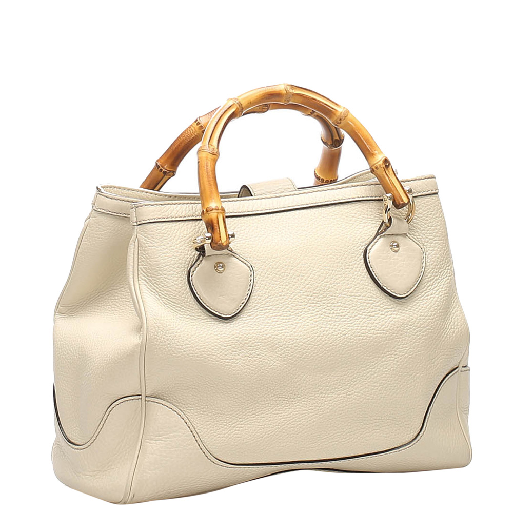 

Gucci White Leather Diana Bamboo Bag