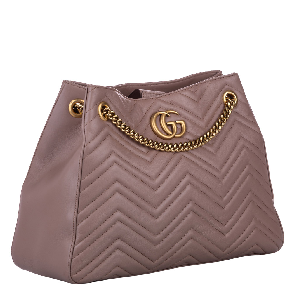 

Gucci Pink Matelasse Leather GG Marmont Medium Bag