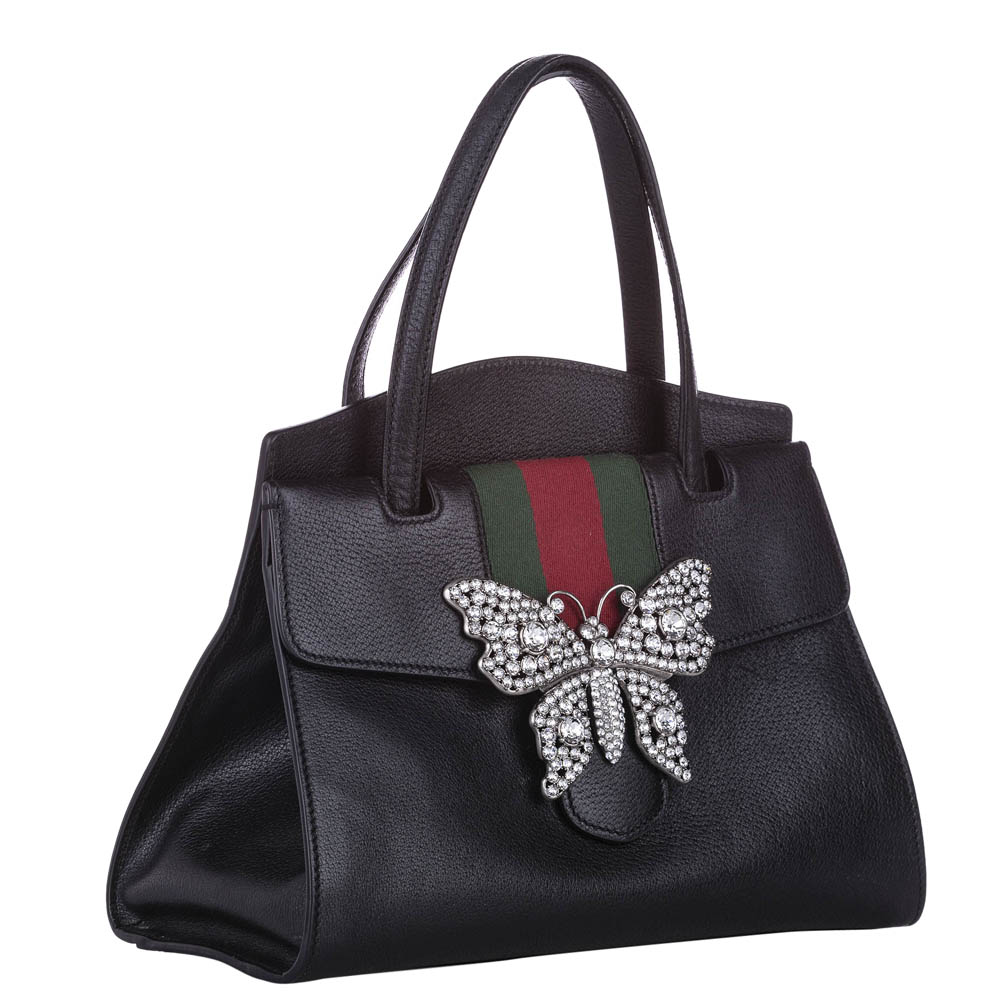 

Gucci Black Leather Linea Totem  Bag