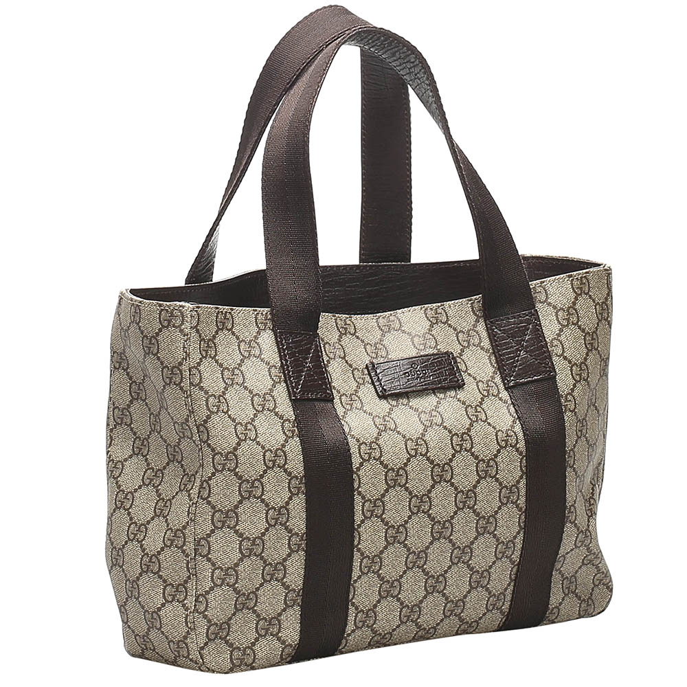 

Gucci Brown GG Supreme Coated Canvas Tote, Beige