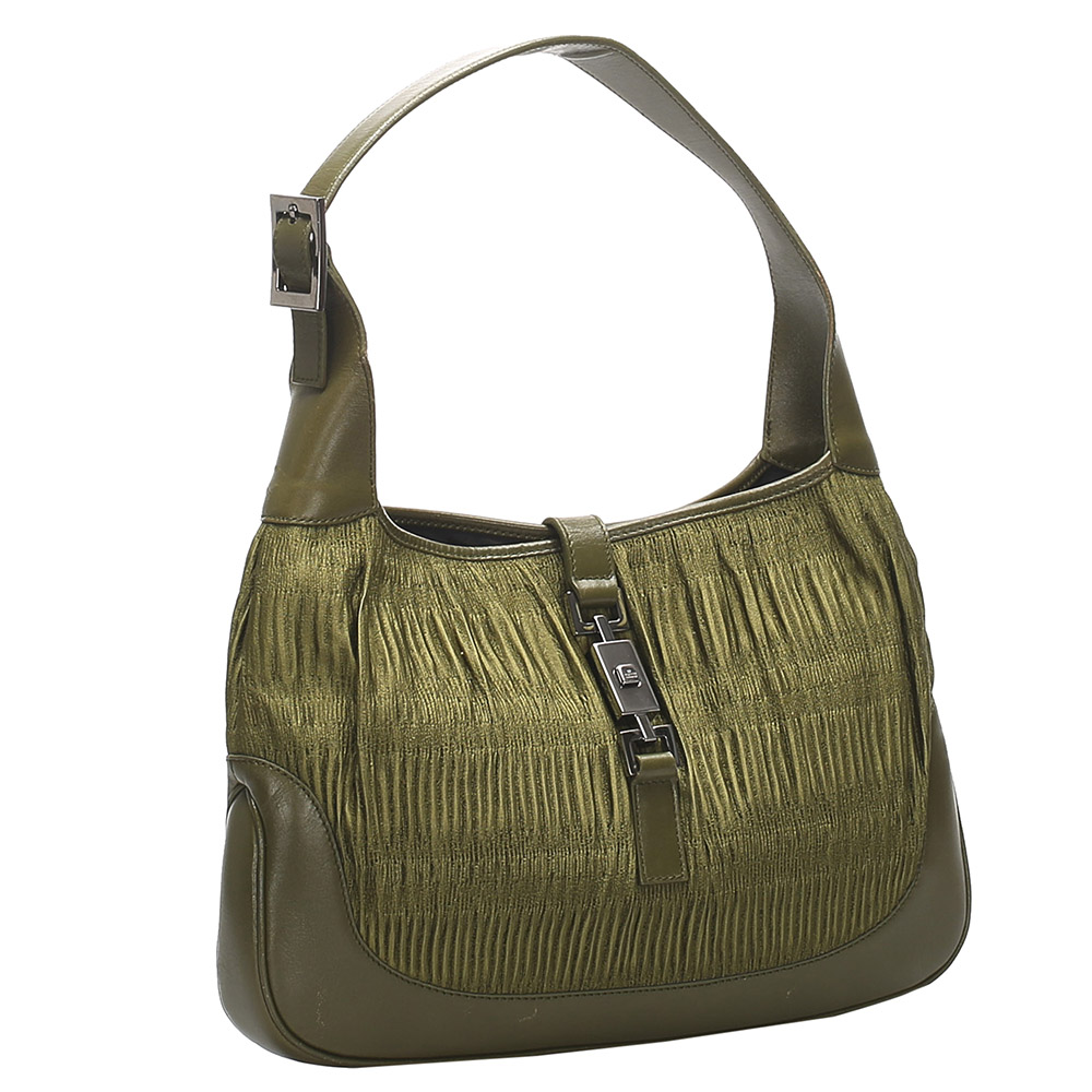 

Gucci Green Satin Jackie Shoulder Bag