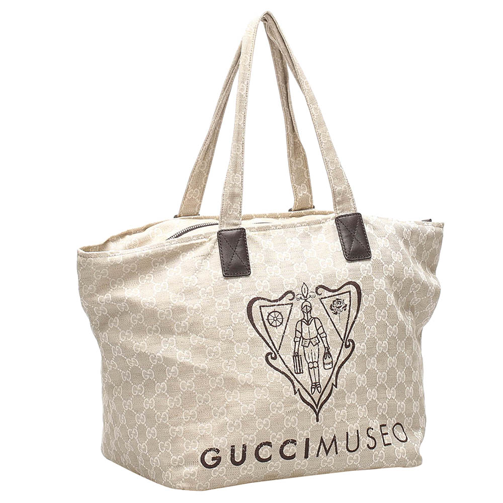 

Gucci Brown GG Canvas Museo Tote Bag, Beige