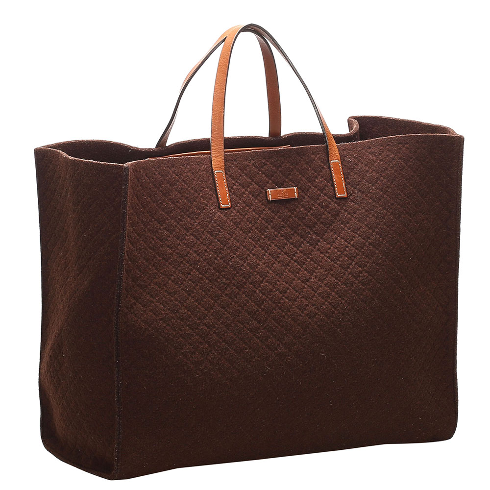 

Gucci Brown Velvet Diamante Felt Tote Bag