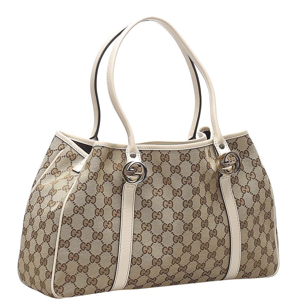 

Gucci Brown GG Canvas Twins Tote Bag, Beige