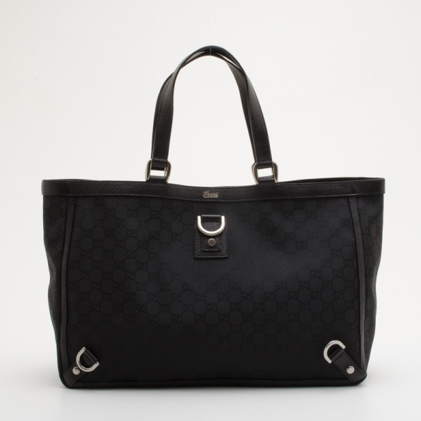 Pre Owned Gucci Black Abbey Large Tote 