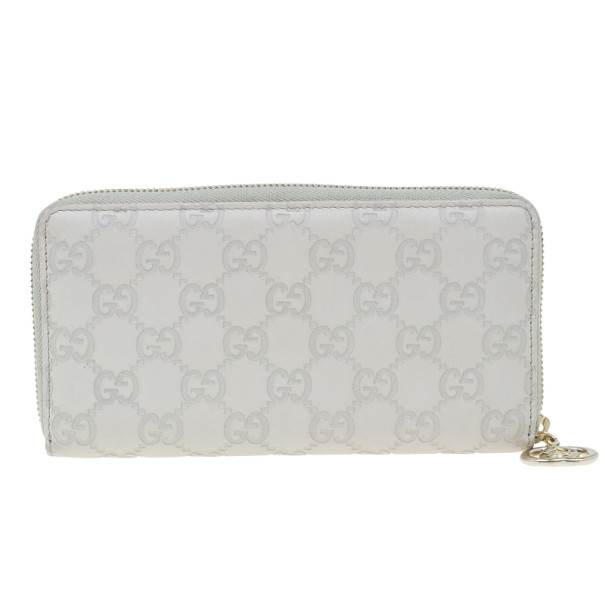 Pre Owned Gucci Beige Guccissima Leather Long Zippy Wallet