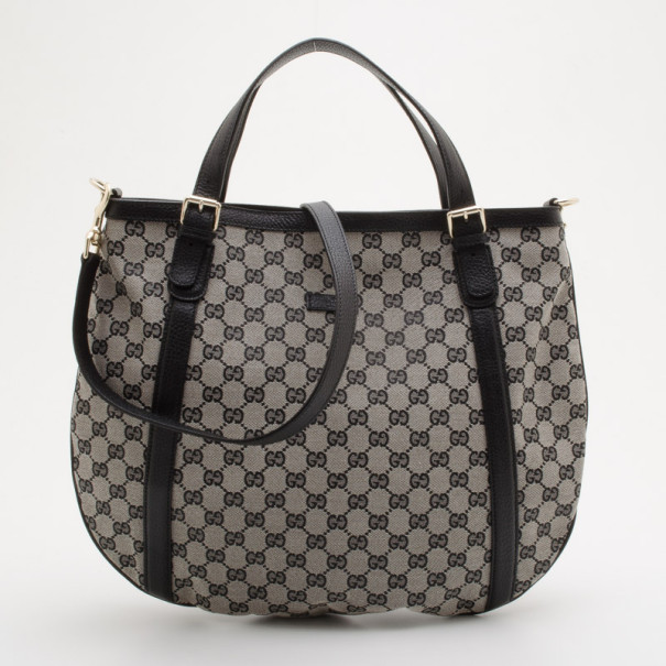 مملوكة مسبقًا Gucci Grey Abbey D Ring Convertible Tote