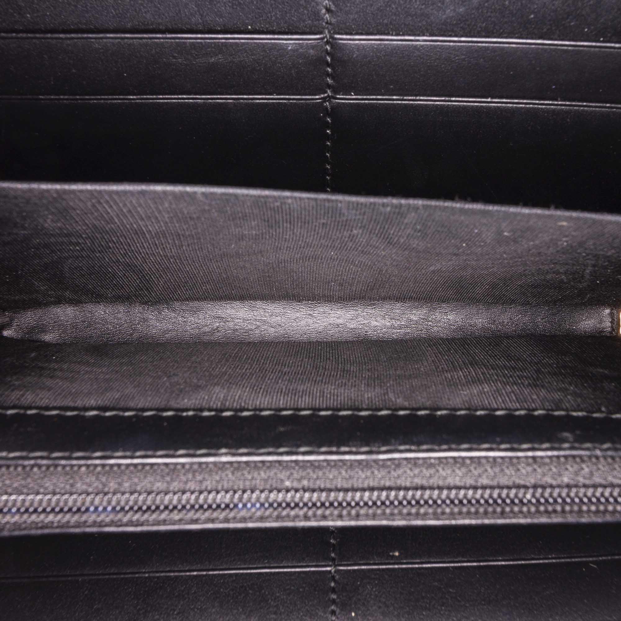 

Gucci Black Guccissima Leather Bow Continental Wallet