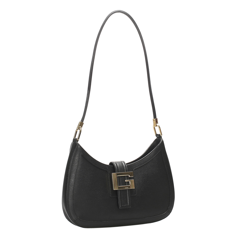 

Gucci Black Leather Vintage G Hobo Bag