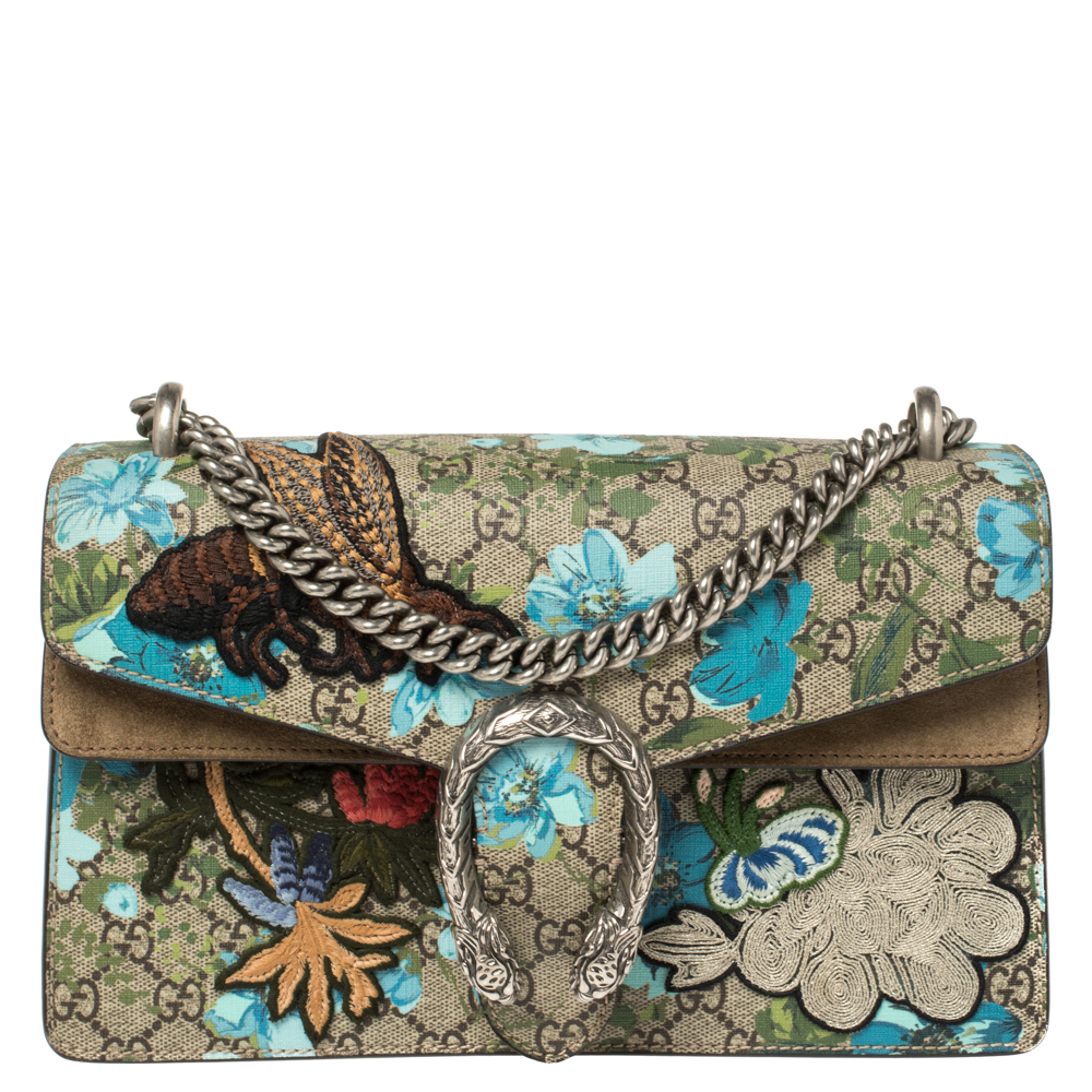 Gucci GG Supreme Canvas Embroidered Butterfly/Flowers Dionysus Shoulde –  Marinaloanandjewelry