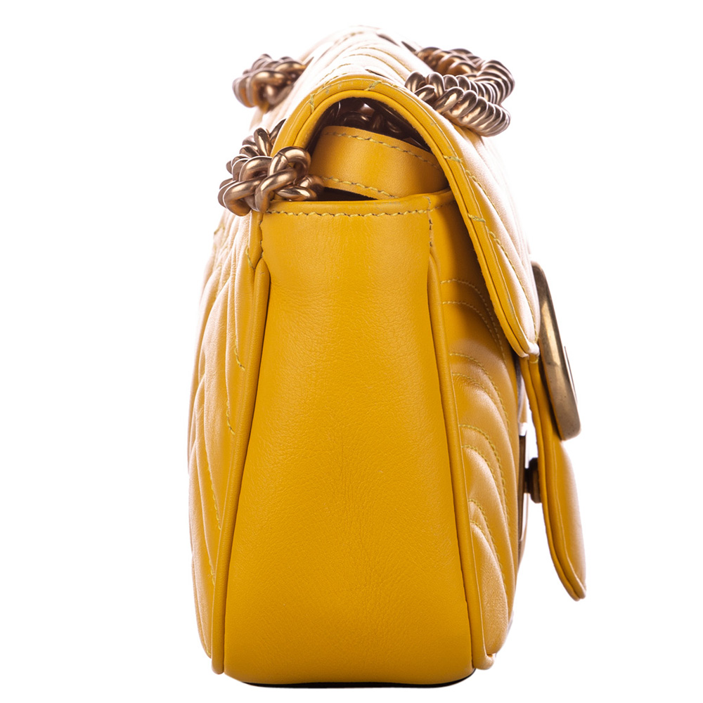 

Gucci Yellow Leather  GG Marmont Shoulder Bags