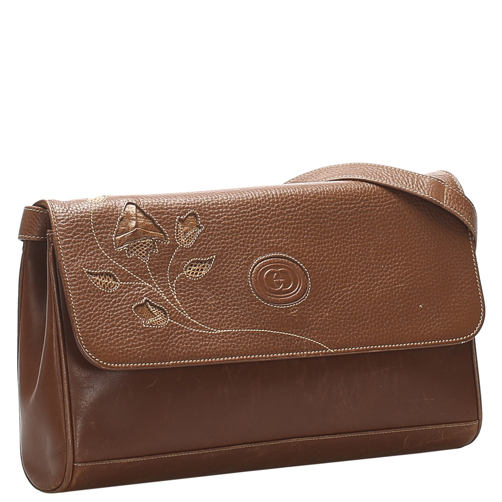 

Gucci Brown Leather Flap Shoulder Bags