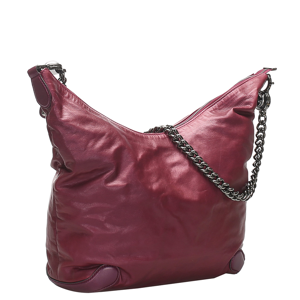 

Gucci Pink Leather Galaxy Chain Shoulder Bag